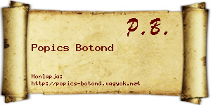 Popics Botond névjegykártya